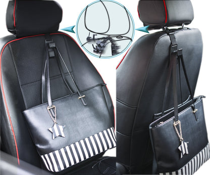Heroway Car Headrest Hooks 4 Pack Black